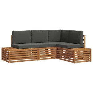 vidaXL Ensemble de canapés d'extérieur 4 Pièce Naturel et Anthracite