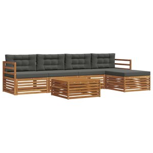 vidaXL Ensemble de canapés d'extérieur 6 pc Naturel et Anthracite