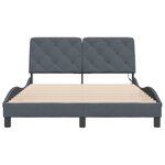 vidaXL Cadre de lit avec LED sans matelas gris foncé 140x200cm velours