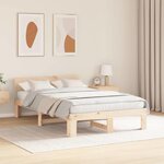 vidaXL Cadre de lit avec tête de lit 140x190 cm en bois de pin massif
