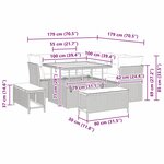 vidaXL Ensemble de canapé de jardin 8 Pièces Gris polyrotin