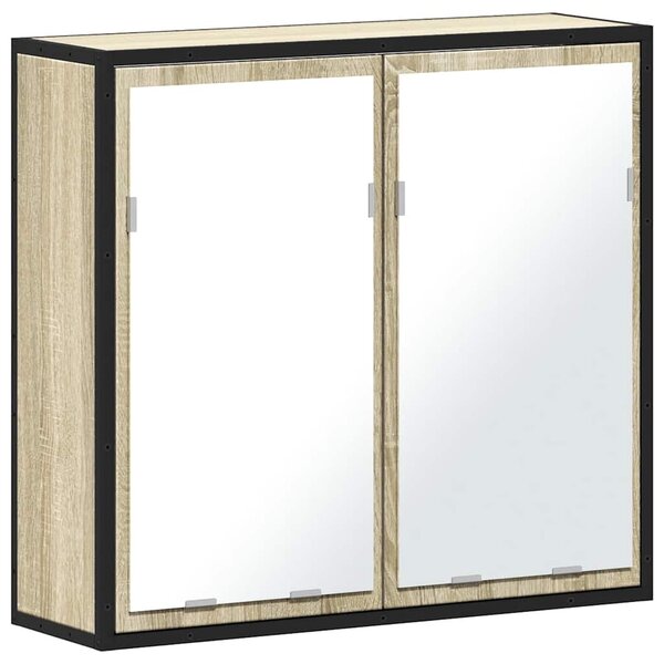 vidaXL Armoire à miroir de salle de bain chêne sonoma bois ingénierie