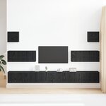 vidaXL Ensemble meuble TV 7 pièces - Mur à mur  Chêne noir  Bois reconstitué.