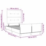 vidaXL Cadre de lit Gris clair 120x190 cm Velours