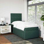 vidaXL Sommier à lattes de lit et matelas Vert foncé 80x200 cm Velours