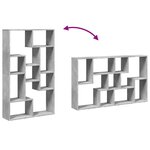 vidaXL Bibliothèque gris béton 72x20x120 cm bois d'ingénierie