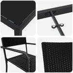 vidaXL Ensemble de salle à manger de jardin 3 pièces en rattan poly noir