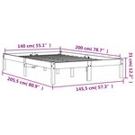 vidaXL Cadre de lit sans matelas cire marron 140x200cm bois pin massif