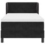 Lit avec sommier tapissier vidaXL et matelas noir 100x200 cm en velours