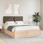 vidaXL Cadre de lit avec tête de lit rembourrée Taupe 150 x 200 cm