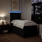 vidaXL Sommier à lattes de lit avec matelas Noir 90x190 cm Tissu