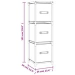 vidaXL Armoire de rangement 3 tiroirs en tissu Gris 34x34x101 cm Acier