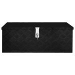 vidaXL Boîte de rangement Noir 80x39x30 cm Aluminium