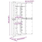 vidaXL Armoire de rangement d'extérieur gris et noir 65x37x165 cm PP