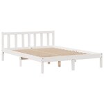 vidaXL Lit bibliothèque sans matelas blanc 140x190 cm bois pin massif