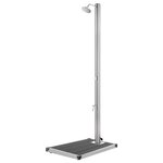 vidaXL Douche de jardin avec base gris 220 cm Acier inoxydable