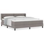 vidaXL Lit Box Spring avec matelas taupe  180 x 200 cm  fait en tissu.