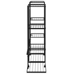 vidaXL Jardinière avec roues 94 5x24 5x91 5 cm Noir Fer