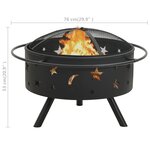 vidaXL Foyer avec tisonnier 76 cm XXL Acier