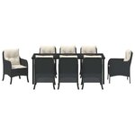 vidaXL Ensemble de salle à manger pour jardin 9 Pièces Noir polyrotin