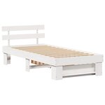 vidaXL Cadre de lit avec tiroir Blanc 90 x 200 cm Bois massif en pin