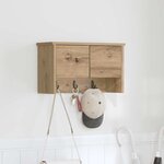 vidaXL Porte-manteau mural avec porte chêne artisanal 50 x 20 x 30 cm