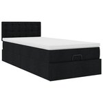 vidaXL Cadre de lit ottoman avec matelas noir 80x200 cm tissu