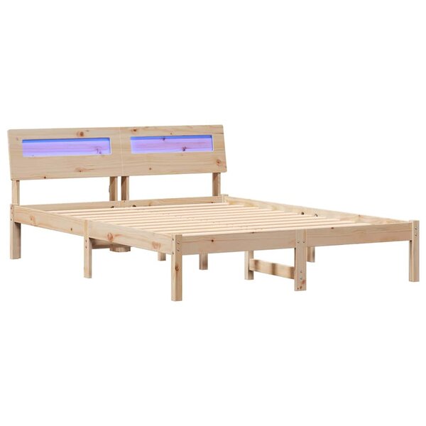 vidaXL Cadre de lit Marron 120 x 200 cm Bois massif en pin