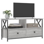 vidaXL Meuble TV sonoma gris 90x33x45 cm bois d'ingénierie et fer