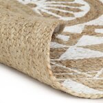 vidaXL Tapis fait à la main Jute avec imprimé blanc 90 cm