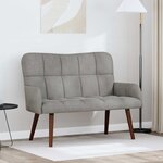 vidaXL Sofa 2 places Gris clair 115 x 61 x 87 cm Velours (V)