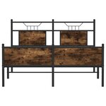vidaXL Cadre de lit sans matelas chêne fumé 137x190 cm bois ingénierie