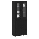 vidaXL Haut Armoire 2 Pièces Chêne noir 69 5 x 34 x 180 cm