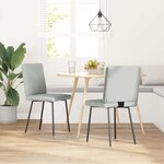 vidaXL Chaises à manger lot de 2 Gris clair Velours