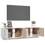 vidaXL Meuble TV Blanc 140x40x40 cm Bois de pin massif