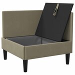 vidaXL Canapé d'angle avec rangement Kaki Velours