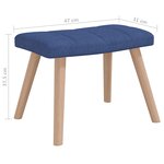 vidaXL Chaise à bascule avec tabouret Bleu Tissu