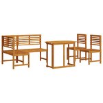 Set de jardin 4 pièces - Bois acacia massif