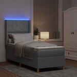 vidaXL Lit à ressorts avec matelas Gris clair 80 x 200 cm tissu