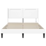 vidaXL Cadre de lit avec bandes LED Blanc 160 x 200 cm Simili cuir