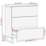 vidaXL Buffet blanc 60x34x75 cm bois massif de manguier