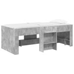 vidaXL Cadre de Lit Élevé pour Enfants 2 Pièces Gris béton 90 x 190 cm