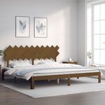 vidaXL Cadre de lit avec tête de lit marron miel 200x200cm bois massif