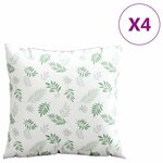 vidaXL Coussins Éparpillés Feuille 4 Pièces Motif feuille 40 x 40 cm