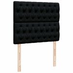 vidaXL Cadre de lit ottoman avec matelas noir 120x190 cm tissu