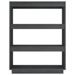 vidaXL Bibliothèque/Séparateur de pièce Gris 80x35x103 cm Pin massif