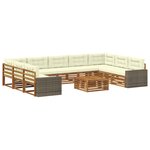 vidaXL Ensemble de canapés d'extérieur 10 pc Naturel et Crème