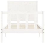 vidaXL Cadre de lit avec tête de lit blanc petit simple bois massif
