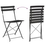 Ensemble de bistrot pliant 3 pièces en acier anthracite