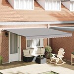 vidaXL Auvent Rétractable Gris clair 400 × 300 cm tissu